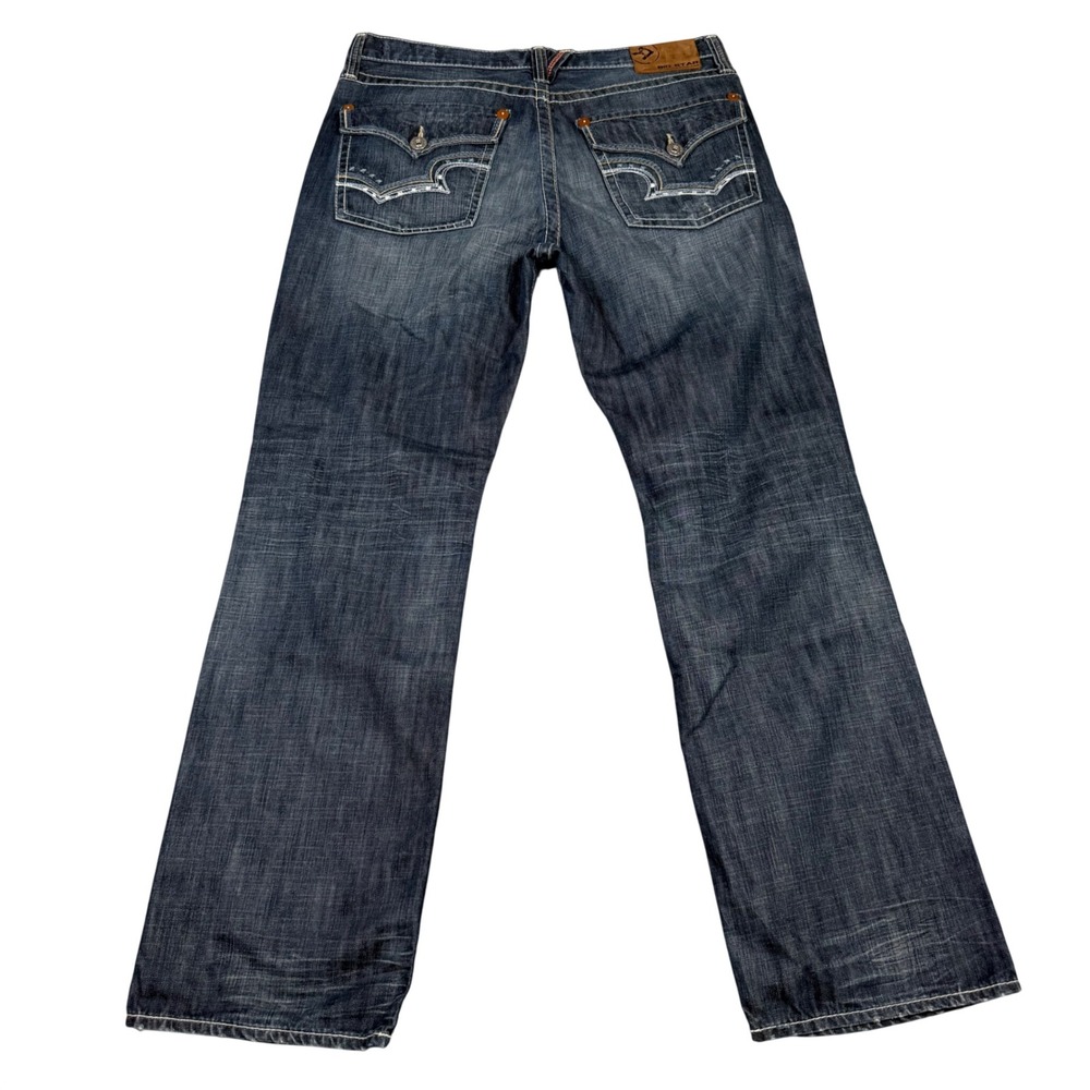 Big Star Pioneer Y2K Bootcut Jeans Mens 36R 36x32 Western Thick Stitch Denim